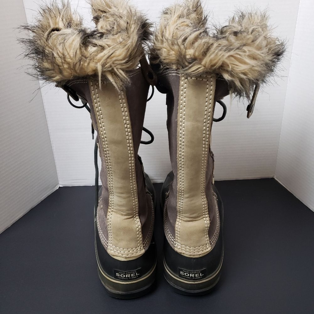 Sorel Brown and Tan Faux-Fur Winter Rain Boots - Picture 2 of 16